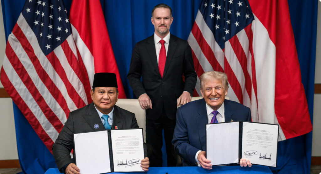 Presiden Prabowo dengan Presiden AS Donald Trump