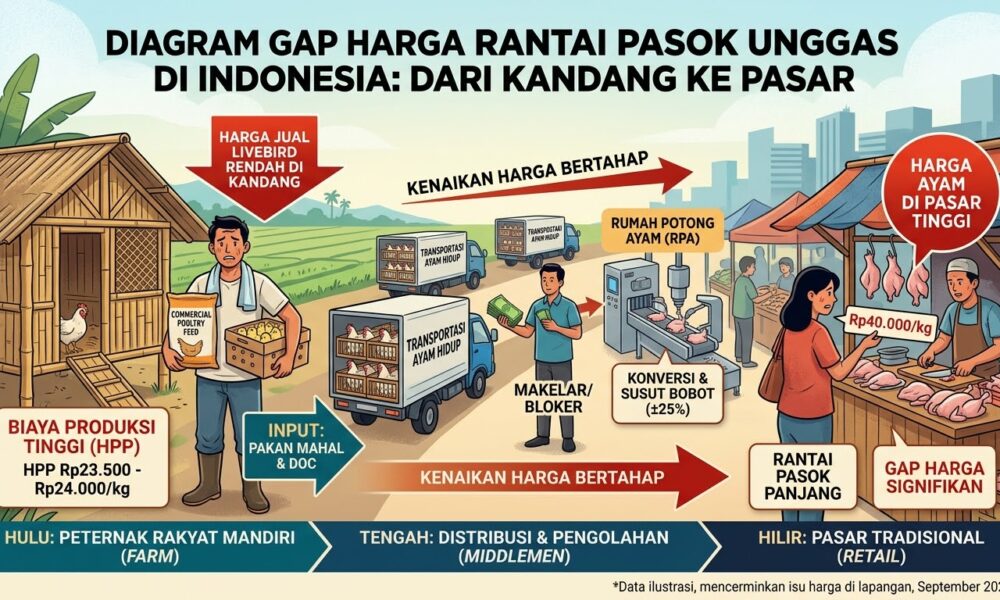 Kesenjangan Harga Ayam: Peternak Buntung, Konsumen Rugi